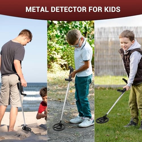 GDDREAM Metal Detector, Adjustable 17"-32" Metal Detector for Kids with LCD Display, Lightweight Kids Metal Detector Kit with 6" IP68 Waterproof Search Coil, Gift for Boys & Girls - Thumbnail 5