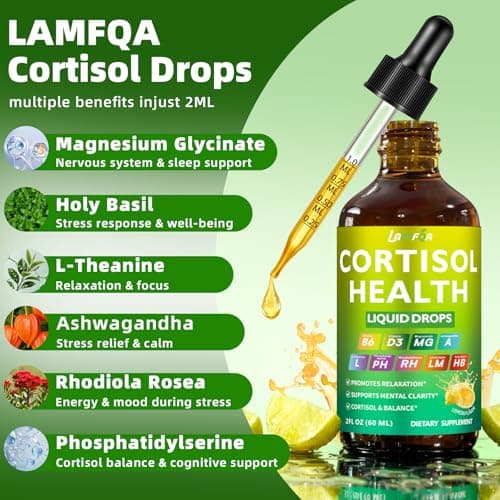 13 in 1 Cortisol Reducer for Women - Cortisol Supplements with Magnesium Glycinate, Ashwagandha, L-Theanine, Supports Stress Relief, Sleep, Hormone Balance & Mood, Fast Absorbing Formul (Lemon Flavor) - Thumbnail 2
