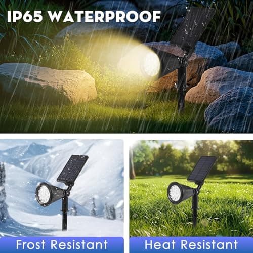 DEXULESA Solar Spot Lights Outdoor, 2-in-1 Wall Mount & Ground Stake 18 LEDs with 2 Lighting Modes, 7 Colors Changing, IP65 Waterproof Solar Landscape Lights (1 Pack, 18) - Thumbnail 6