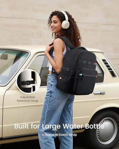 LOVEVOOK Laptop Backpack for Women with 40oz Tumbler Holder, Lightweight School Backpack Fits 15.6 Inch Laptop, Cute College Backpack for Work, Travel & Daily Commute - Thumbnail 2