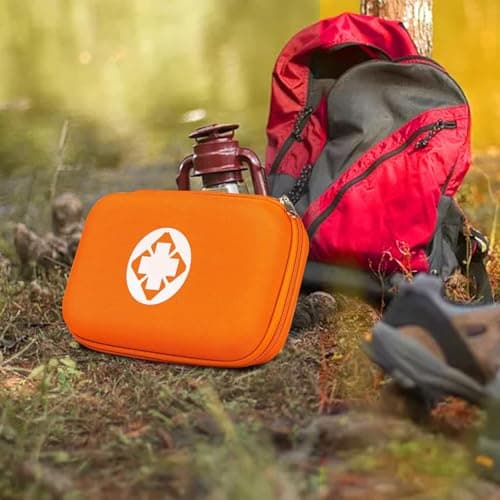 276PCS Mini Car First Aid Kit Travel Size for Business Trips, Compact First Aid Emergencies Kit Supplies for Rv Hiking Rode Trips Home Essentials, Orange AMORNING - Thumbnail 5