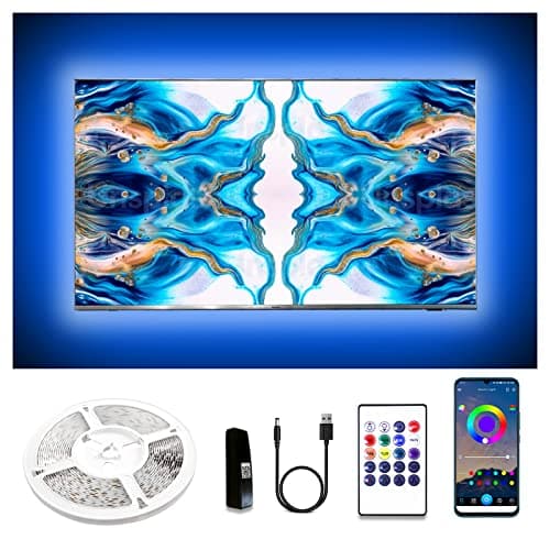 Dalattin LED Backlight, 16.4ft RGB USB Led Lights for 65-80 Inch TVs, Music Sync Bluetooth with Remote Control, Ambient Behind TV Led Lighting - Image 1