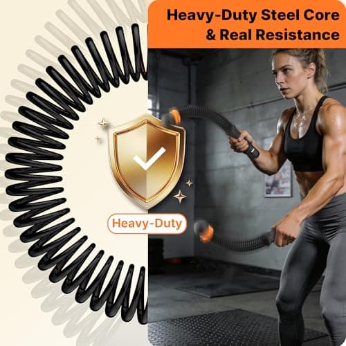 Adjustable Ropeless Battle Ropes for Home Gym for Men & Women, Heavy Duty Cordless Battle Rope, Exercise Ropes with Variable Resistance, Strength & Low-Impact Cardio for HIIT - Thumbnail 4