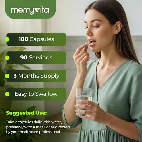MERRY VITA Organic Moringa Capsules – Moringa Oleifera Leaf Extract – Moringa Supplement – Maximum Potency Green Superfood – Immune & Antioxidant Support – Vegan, Non-GMO – Made in USA – 180 Capsules - Thumbnail 3