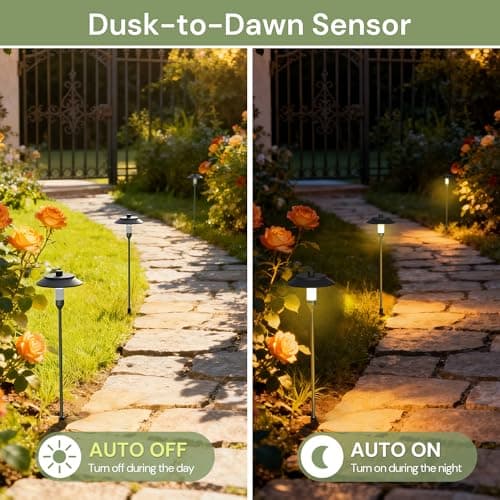 LOHAS Dusk to Dawn Low Voltage Landscape Lighting Warm White + RGB Modes, 6 Pack IP65 Low Voltage Pathway Lights with Remote, Timer Color Changing Plug in Outdoor Pathway Lights for Yard Lawn Walkway - Thumbnail 4