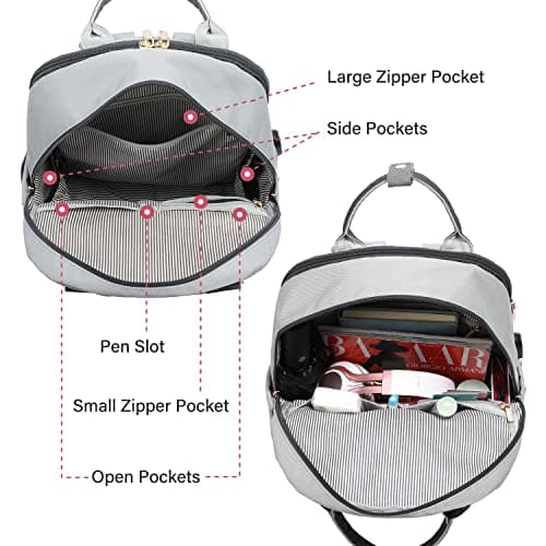 LOVEVOOK Laptop Backpack for Women 15.6 Inch Laptop Bag with USB Port, Fashion Waterproof Backpacks Teacher Nurse Stylish Travel Bags Vintage Daypacks Bookbag for College School Work - Thumbnail 3