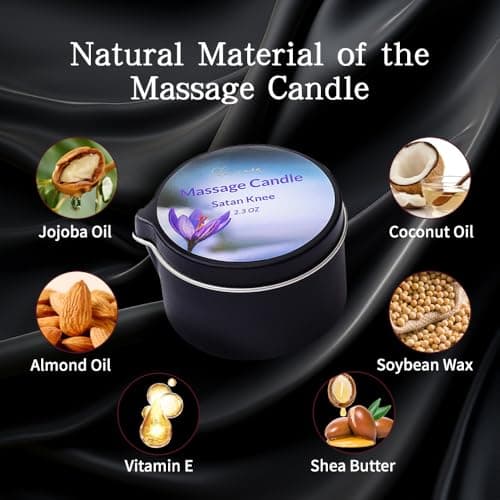 Massage Oil Candle 3 Pack Warming Skin Lotion Soy Wax Home SPA 6.9oz | Vegan Essential Oil Infused Body Lotion Relaxation Stress Relief Scented Wax Candle Low Temp for Couples Date Night - Thumbnail 2