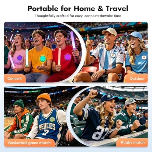 1.85" HD Smart Fan Badge, Bluetooth NFC Digital Pin with 600mAh Battery & 7 Color LED, Customizable Touch Screen Electronic Badge for World Cup Soccer Football Fans Stadium Party - Thumbnail 2