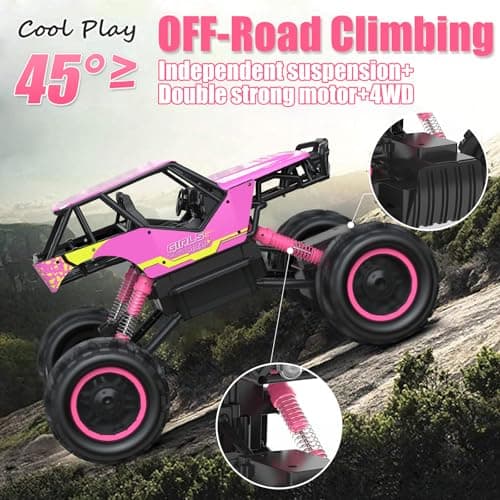 DOUBLE E 1:12 RC Monster Truck - 4WD Off-Road Remote Control Car with Dual Motors and Headlights - Thumbnail 2