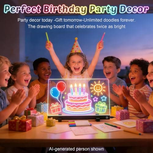 16-Inch LED Drawing Board for Kids | Light Up Doodle Board Glow Drawing Tablet | Reusable Kid Drawing Pad Toy | Arts Supplies Crafts for Kids Ages 4-8 | Creative Art Birthday Gifts for Girls Boys - Thumbnail 2