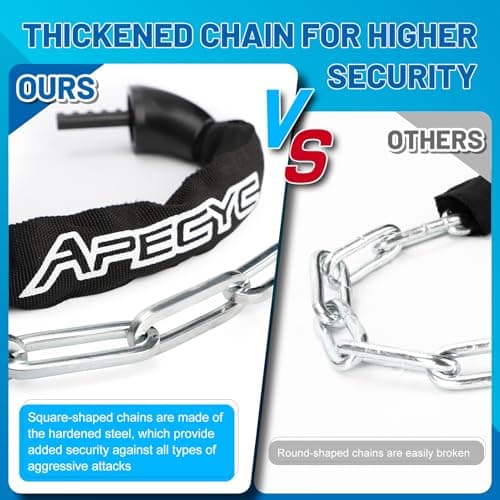 APECYC Bike Locks Heavy Duty Anti Theft, 5 Digit Combination Bike Chain Lock, 4FT Security Bicycle Lock Hardened Steel Square Chains for Bicycle, E-Bike, Motorcycle, Scooter, Gate - Thumbnail 3