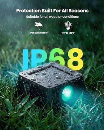 TECKNET Solar Driveway & Deck Lights,9 Colors+3 Dynamic Modes,IP68,12 Pack - Thumbnail 4