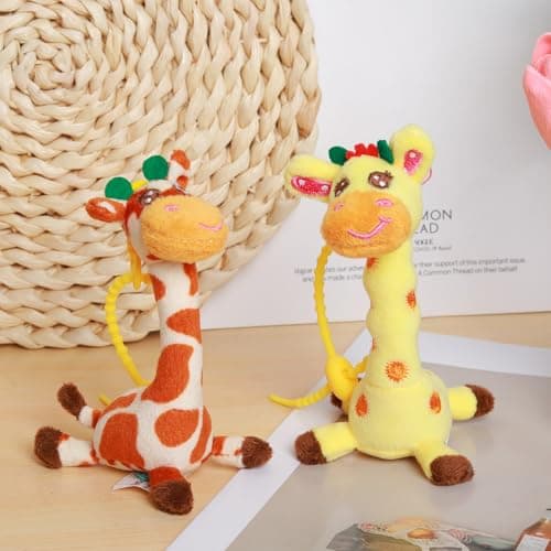 LLUKEME Cute Soft Giraffe Plush Keychain, 4.9 Inch Kawaii Stuffed Animal, Versatile Keychain Backpack Charm, Bag Decor Accessory, Adorable Gift for Kids Adults Birthday Easter Gift for Kids(Spots) - Thumbnail 6