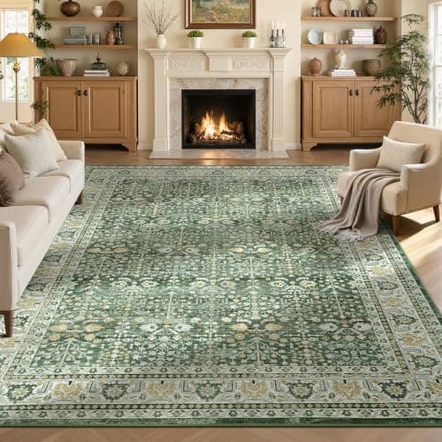 Lofus 8x10 Large Area Rug for Living Room & Bedroom Washable Non-Slip Sage Green