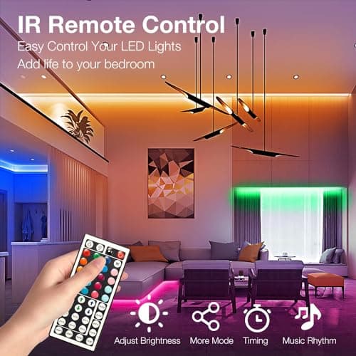 DAYBETTER LED Strip Lights 100ft, Smart Lighting with App Remote Control, RGB LED Lights for Bedroom, Music Sync Color Changing for Room Home Decor Party (1 Roll) - Thumbnail 4