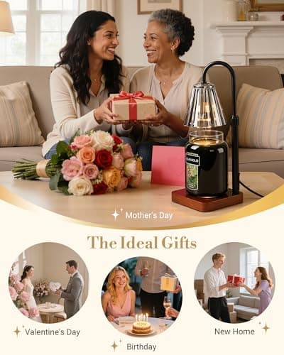 Marycele Black Candle Warmer Lamp with Timer & Dimmer Adjustable Height for Candle Jars, Mothers Day Gifts for Mom Birthday Gifts for Women Sister, Wax Candle Lamp Warmer Home Decor with 2 Bulbs - Thumbnail 6