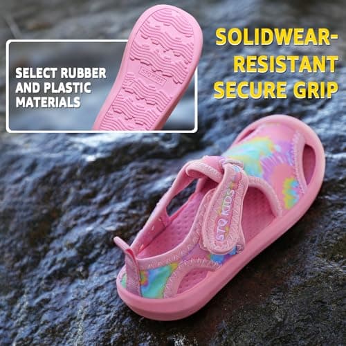 STQ Toddler Water Shoes Cute Aqua Swim Beach Shoes Quick Dry Outdoor Summer Sandals for Girls 7 M US Toddler - Thumbnail 5