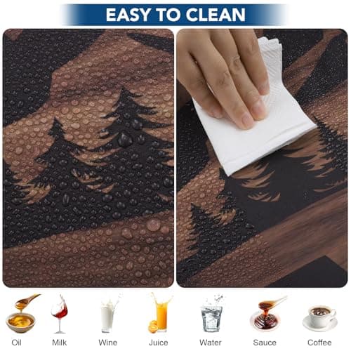 Picnic Table Cover with Bench Covers and Bag, 72in Camping Tablecloth, Waterproof Windproof Elastic Edges Fitted Rectangle Tables RV Gear Campers Must Have(Brown） - Thumbnail 5