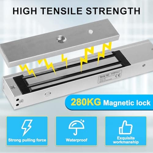 XYBkey WiFi TUYA Security Access System Kit with Waterproof RFID Touch Keypad Door Lock, Smart Remote Door Opener, App, 600-pound Electric Magnetic Lock, Metal Sensor Switch, Doorbell, Keychain/Card - Thumbnail 5