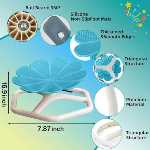 KYZDZQ Spinning Chair for Autistic Kids,Sensory Swivel Chair, 220LBS Weight Capacity, Sensory Toy for ADHD & Autism 3-6 Years Children,Training Body Coordination, Metal Base Non-Slip Design (Blue) - Thumbnail 2