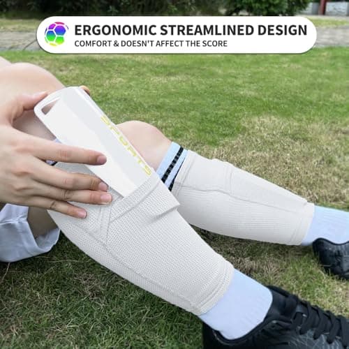 ATHCISE Kids Youth Soccer Shin Guards with Sleeves, Slip in Shinguards Soccer Shin Pads for 3-15 Years Old Boys Girls Child Teens - Thumbnail 3