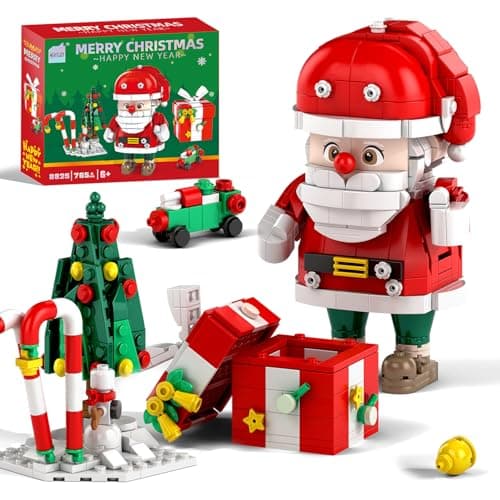 Christmas Building Blocks Set, 750 Piece Santa Claus Building Block Set with Christmas Tree and Gift Box, Santa's Gift Train Building Sets for Kids Ages 6-12, Holiday Building Toys for Boys Girls - Image 1