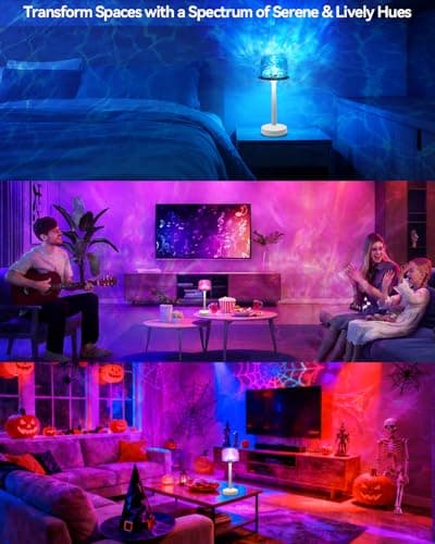 Rechargeable Shower Lamp Waterproof for Inside Shower-Bathroom Lamp Color Changing Ocean Wave Projector Light Water Proof,Shower Lighting Led Water Ripple Lights Ocean Lamps Bath Tub Relaxing - Thumbnail 6