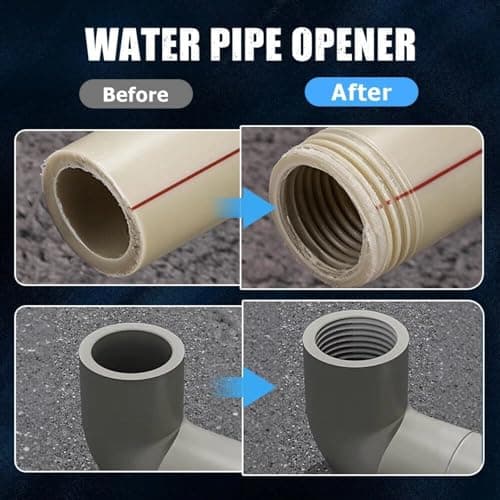 Integrated Pipe Threading Tool, 1/2“ And 3/4” Drill Compatible Dual-Function Pvc Pipe Thread Cutter For Home Repair Tools (pipe tread cutting tool) - Thumbnail 4
