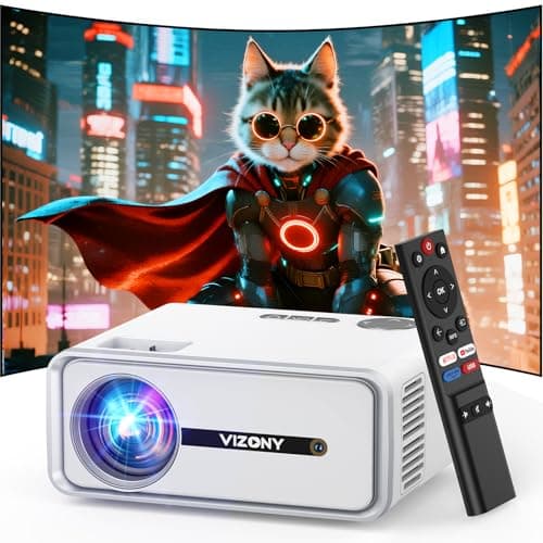 [Built-in Apps] Smart Projector with WiFi and Bluetooth, VIZONY Native 1080P Projector with Streaming APPs, Dolby Audio, Portable Mini Projector for Indoor Outdoor Use - Image 1