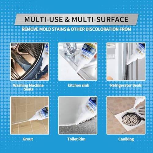 Washing Machine Cleaner, Multi Home Stain Cleaning Gel, Heavy Duty Stain Cleaner for Washing Machine, Refrigerator Strips, Bathroom Grout, Sink, Shower, Caulk, and Front Loader Seal (7 fl oz) - Thumbnail 2