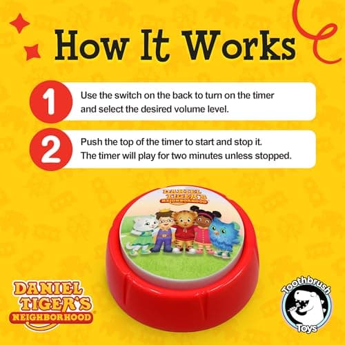 Daniel Tiger Toothbrush Timer for Kids – Musical 2 Minute Light-Up Teeth Brushing, Fun Kids Toothbrush Timer for 2 Minutes with Songs for Healthy Teeth - Thumbnail 3