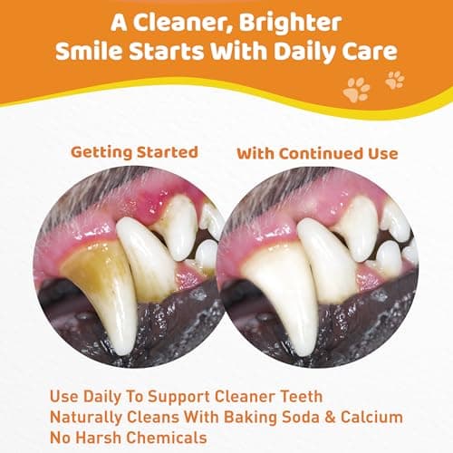 Dog Teeth Cleaning Powder - Natural Dog Dental Powder -Gentle Dog Breath Freshener, Dog Plaque and Tartar Remover, Vet Formulated No Sodium Hexametaphosphate- 60 Scoops, 4.23oz (120g) - Thumbnail 4