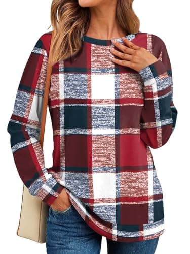 RUMIA Crewneck Fall Sweatshirts for Women Trendy- Women's Plain Long Sleeve Pullover Tops with Pockets Fashion - Thumbnail 3