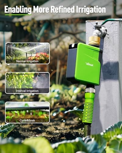 RAINPOINT WiFi Hose Timer, Brass Inlet Smart Sprinkler Timer for Watering, WiFi Watering Timer for Garden Hose with Hub, APP & Voice Control, Automatic Irrigation System for Lawns and Yard - Thumbnail 5