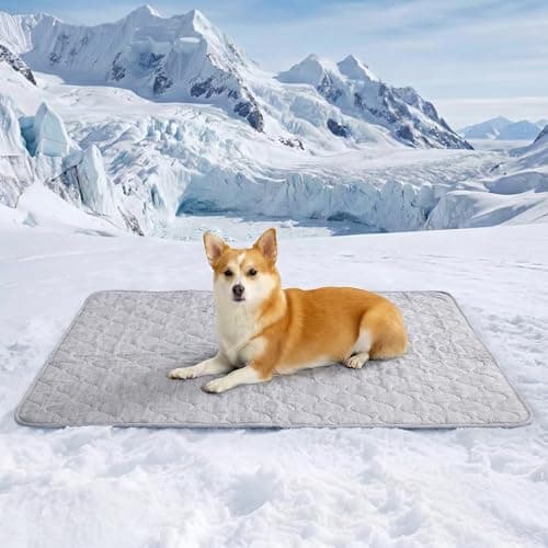Cozy Bliss Deluxe Leakproof Cooling Blanket for Small Dogs Q-Max 0.5, Soft & Durable Washable Pet Cooling Mat for Hot Weather, Livingroom, Pet Throw & Couch Protector for Cats, Silver Grey, 25"x35" - Image 1