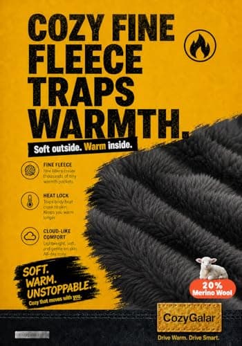 CozyGalar Winter Gloves Men, Thermal Merino Wool,6 Finger Touch Screen, Thickened Warm Fleece lined for Running Biking Christmas Husband - Thumbnail 5