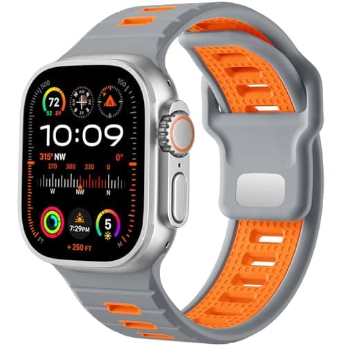 Odbeai Sport Band Compatible with Apple Watch Ultra 2 3/Ultra Band,Compatible with Apple Watch Bands for Men 49mm 46mm 45mm 44mm 42mm,Waterproof Silicone Strap for iWatch Bands All Series SE 11 10 9-1 - Image 1