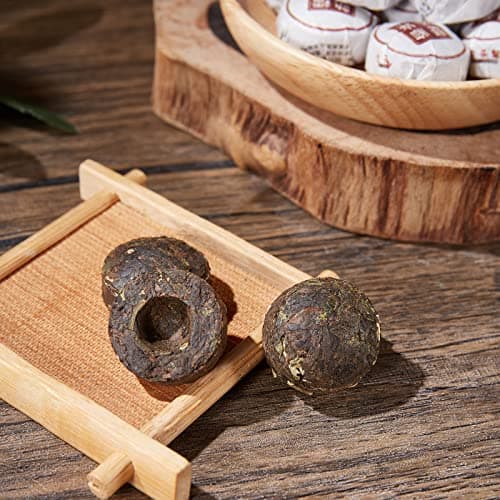 HUAYING Pu-erh Tea, Ripe Puerh Mini Tea Cake with Glutinous Rice Fragrant, Loose Leaf Tea (8.47 Ounce/240g) - Thumbnail 4