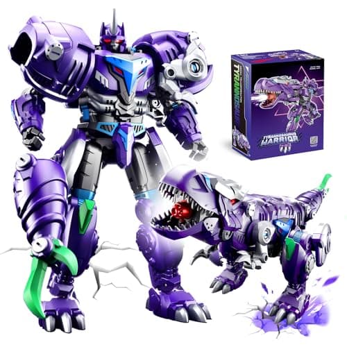 Resosese Transforming Toys Figures-Robot Toys for Boys, Action Figure for Kids Birthday Dinosaur Toys for Kids 8-14, ABS Metal Texture-Part of Alloy - Image 1