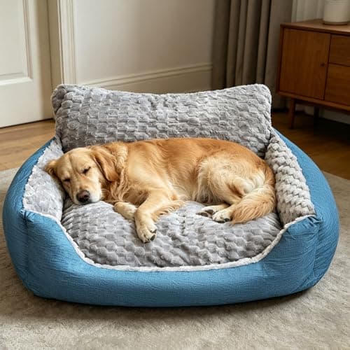 NOFKYNOXA XL Large Dog Bed, 47"x35"x14.5" High Backrest Bolster Sofa, Dual-Sided All Season Plush, Non-Slip Base & Washable for Extra Large Dogs Up to 99 lbs - Image 1