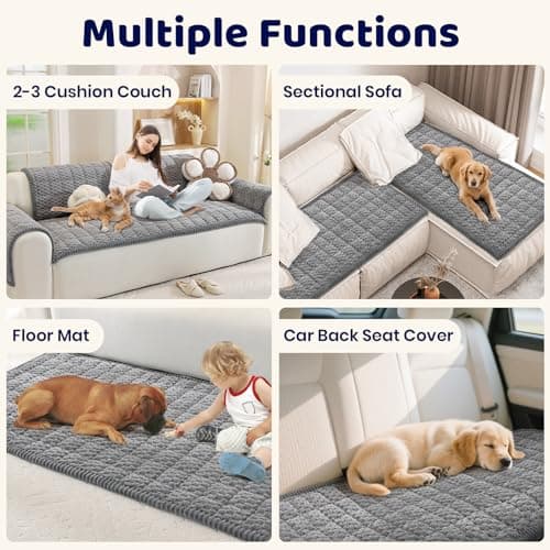 Royhom Couch Cover for Dogs Washable, Soft Thick Pet Couch Covers for Sofa, Pawcart Couch Protector Pet Friendly, Furniture Covers Dog Mat for Couches and Sofas (Grey, 27.6 x 70.9 Inch) - Thumbnail 4