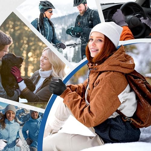 SIMARI Winter Waterproof Warm Gloves Women Men with Touchscreen Fingers, Ski Snow Windproof for Cold Weather Thermal, for Running Hiking Driving Cycling Outdoor Sports Daily Work (White S) - Thumbnail 5