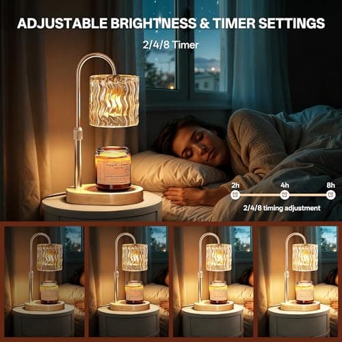 Homelist Candle Warmer Lamp with Timer, Height Adjustable Candle Lamp, Home Decor, Wax Melt Warmer for Birthday Chrismas Holiday Gifts for Mom, Women, Sister - Thumbnail 3