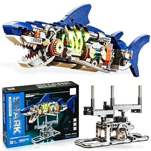 RyovSeno Mechanical Shark 687 PCS Building Set,Ideas Ocean Animal Building Block Toy with LED Lighting and Rotatable Link Components,Home Decor Gift for Adults for Kids Boys Ages 8-12 - Image 1