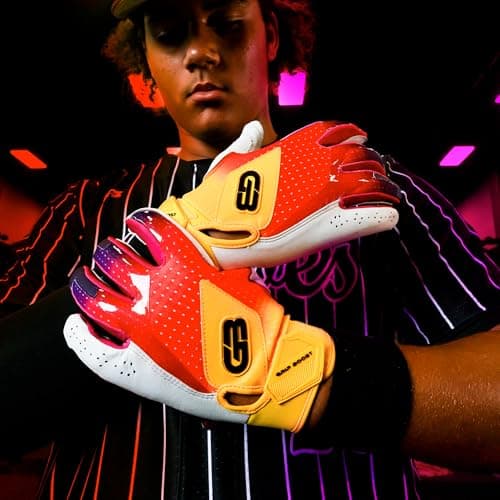 Grip Boost Baseball Batting Gloves with Boost Plus Leather – Adult and Youth Sizes for Men and Youth Players (Sunset, Medium) - Thumbnail 6