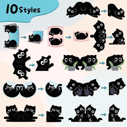 10Pcs Magnetic Bookmarks Cute Black Cat Bookmark, Mothers Day Gifts, Black Cat Gifts for Reading Women, Bookish Gift for Book Lovers, First Mothers Day Gift for New Mom - Thumbnail 5