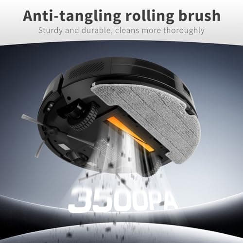 Livvi Robot Vacuum and Mop Combo - 3500pa 2 in 1 Robot Vacuum with WiFi/App/Voice, 120 min Runtime, Super Thin, Quiet, Self-Charging, for Hard Floors (G100) - Thumbnail 3