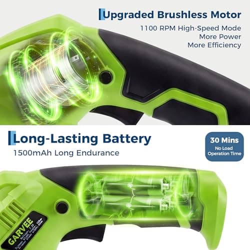2-in-1 Electric Handheld Hedge Trimmer, Cordless Grass Shear & Shrub Trimme, Lightweight Rechargeable Bush Trimmers, with Type-C Cable, Dual Safety Switch, Brushless Motor, for Yard, Lawn, Garden - Thumbnail 3