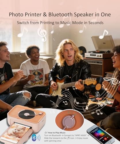 4x6 Photo Printer, Phone Printer with 20 Sheets & 1 Cartridge, AR Video Printing, Wi-Fi Connection, Bluetooth Speaker, Portable Instant Picture Printers for iPhone Android Gift Home Use, CP6000Pink - Thumbnail 6
