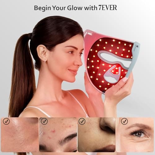 Red Light Therapy for Face,Red Light Mask with 850nm NIR, 4 Light Modes LED Light Therapy Mask,3D Stylish LED Mask Skin Care at Home,Valentines & Mother's Day Gift Idea for Women Mom Wife - Thumbnail 3